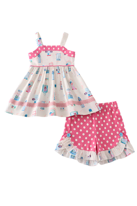 Balcony Print Strap Short Set