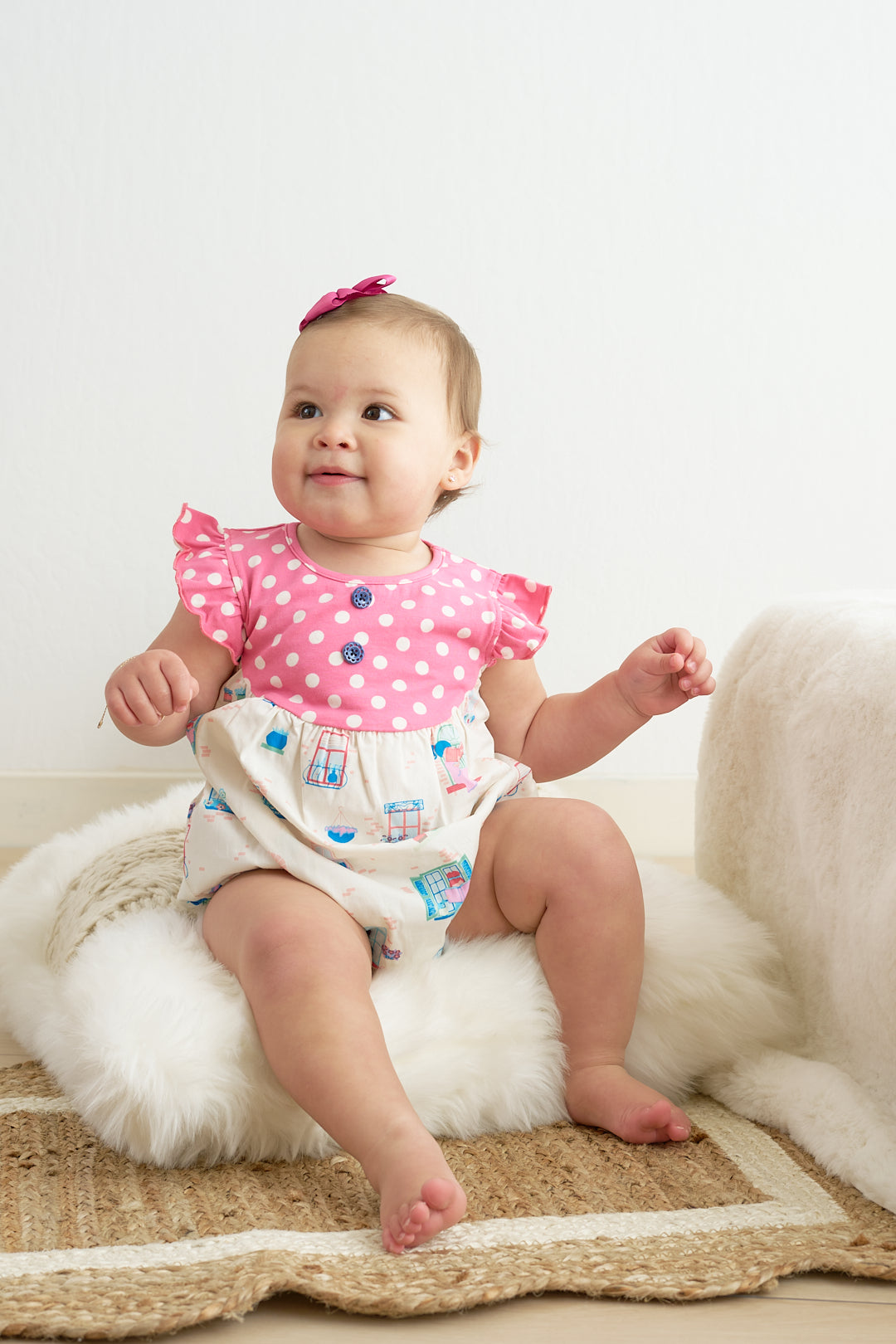 Balcony Print Dot Romper