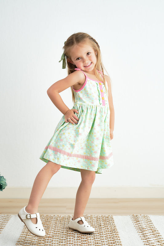 Star Print Strap Dress