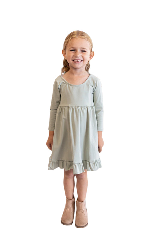 Sage Ruffle Dress
