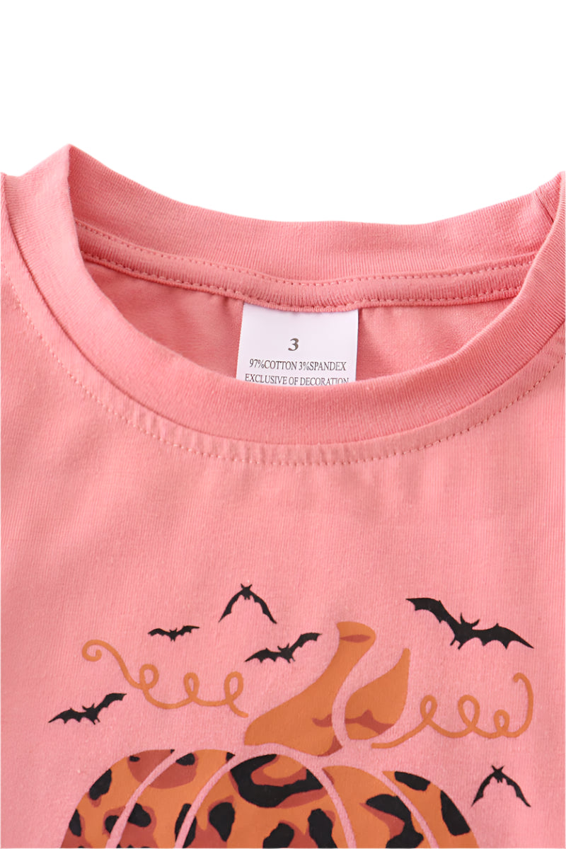 Coral Leopard Pumpkin Shirt