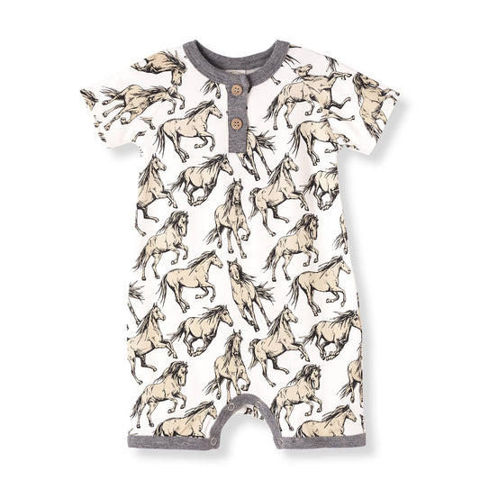 Grayson Wild Horses Bamboo Short Romper
