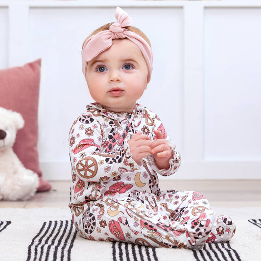 Clara Baby Girl Pink Cotton Headbands