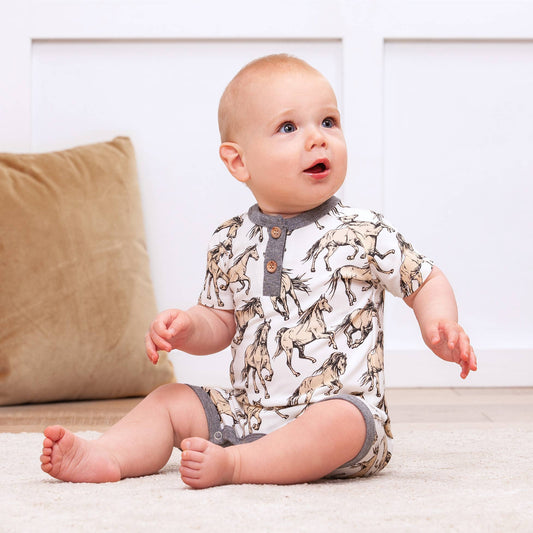 Grayson Wild Horses Bamboo Short Romper