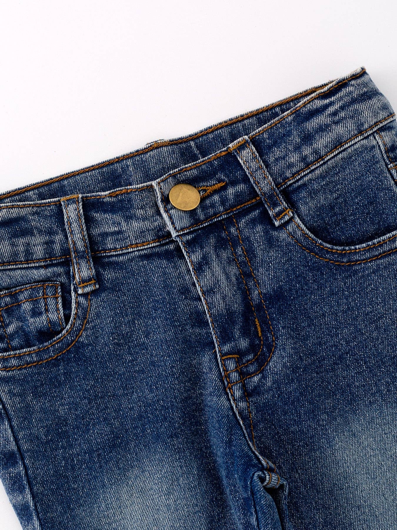 Chloe Dark Wash Double Layer Bell-bottoms Denim Jeans