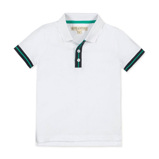 Ethan Organic Pique Polo: White