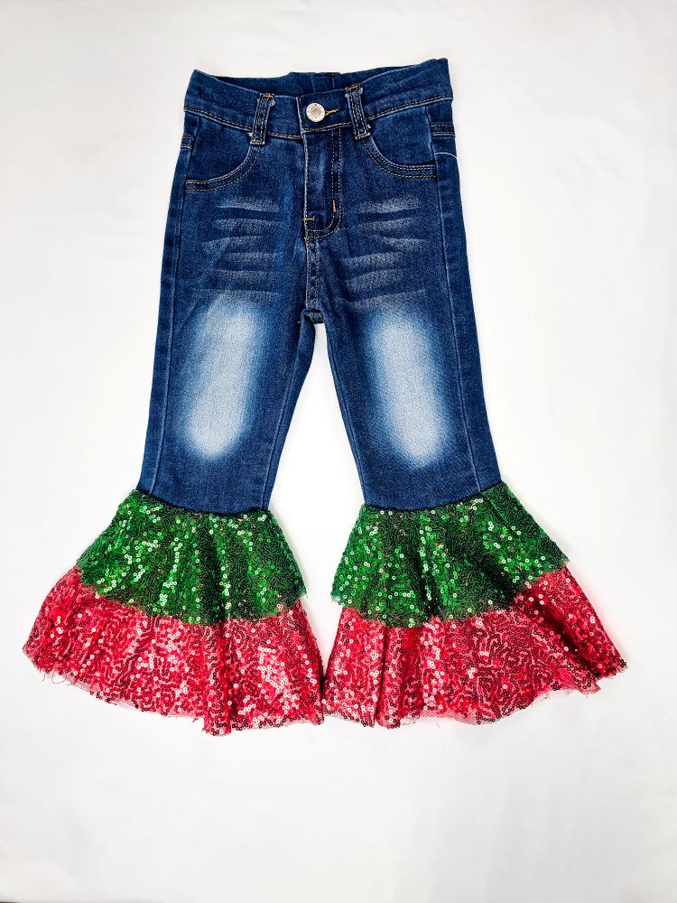 Willow Christmas Sequin Double Layered Bell Bottom