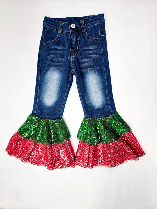 Willow Christmas Sequin Double Layered Bell Bottom