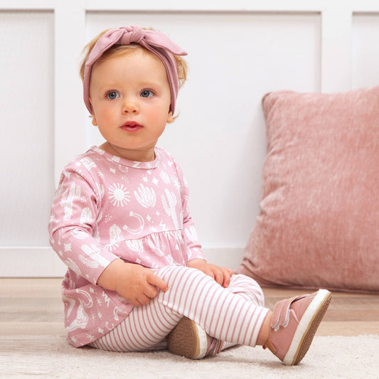 Baby Girl's Wild West/Pink Bamboo Top & Leggings