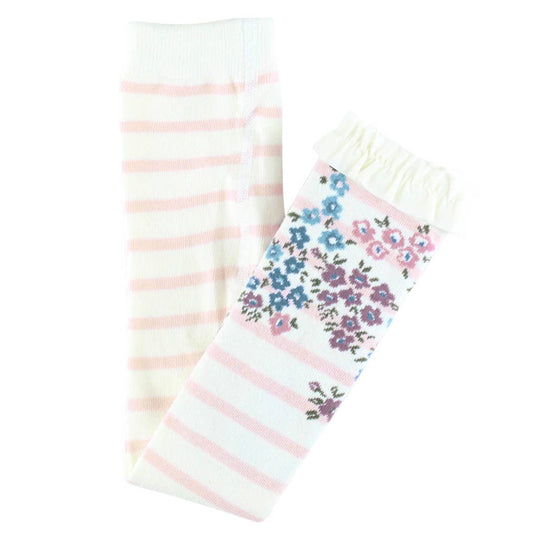 Zoe Ballet Pink Stripe Patterned Footless Ruffle Tights
