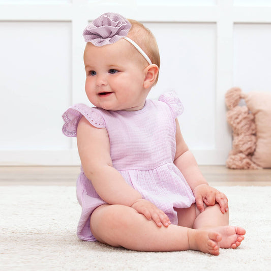 Emilia Lavender Bubble Gauze Bodysuit