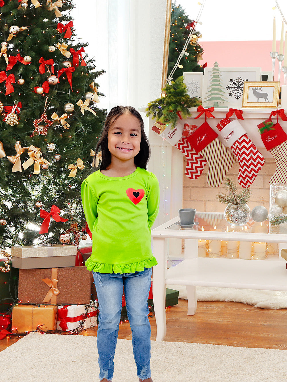 Ivy Girl's "Growing Heart" Long Sleeve Ruffle Tee