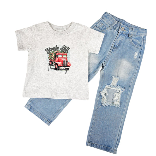 Jingle All The Way Gray Tee