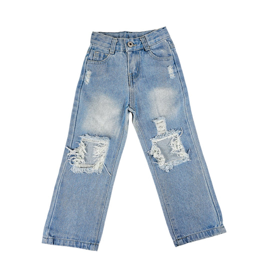 Gianna Ripped Hole Loose Fit Denim Pants