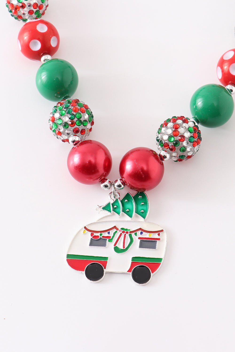 Christmas Camper Pedant Bubble Necklace