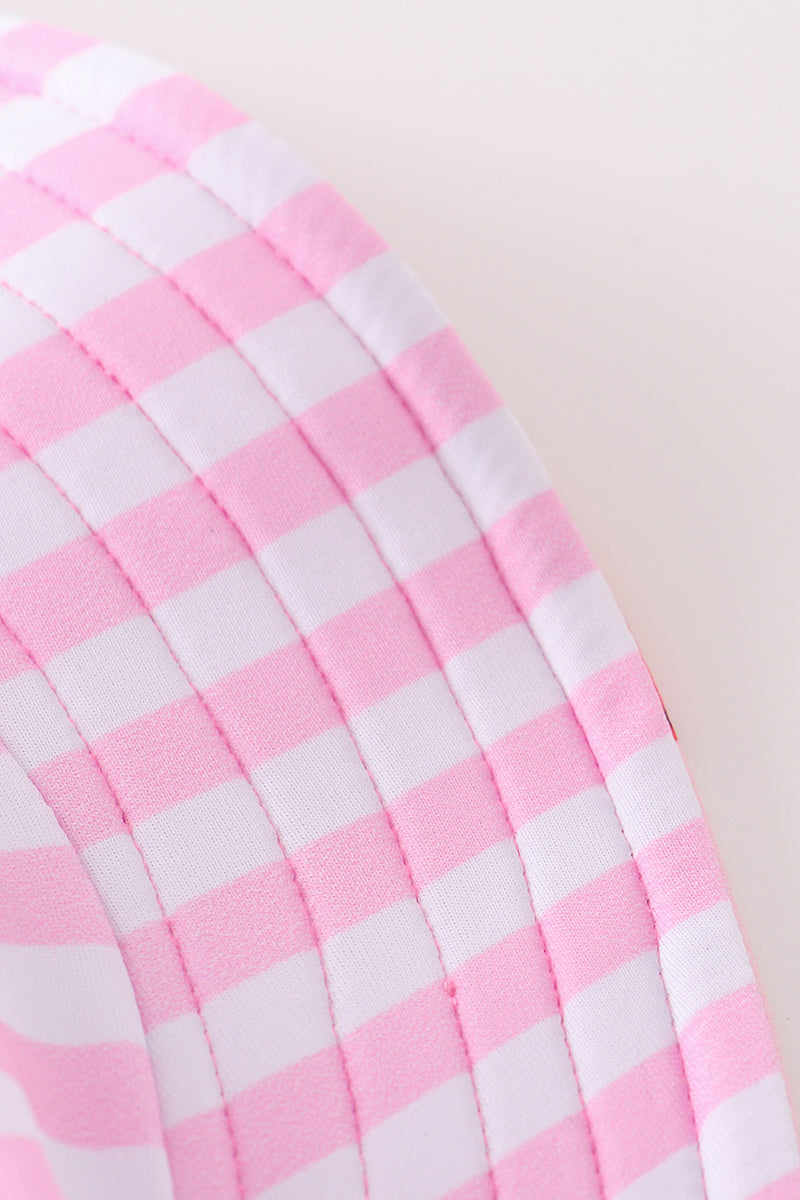 White and Pink Stripe Strawberry Sun Hat