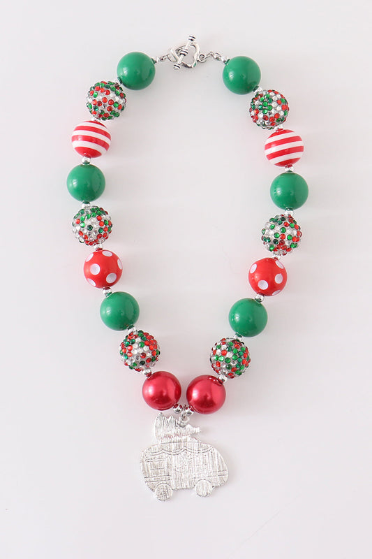 Christmas Camper Pedant Bubble Necklace