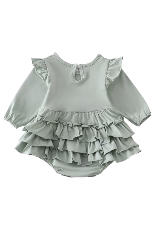 Sage Ruffle Girl Romper