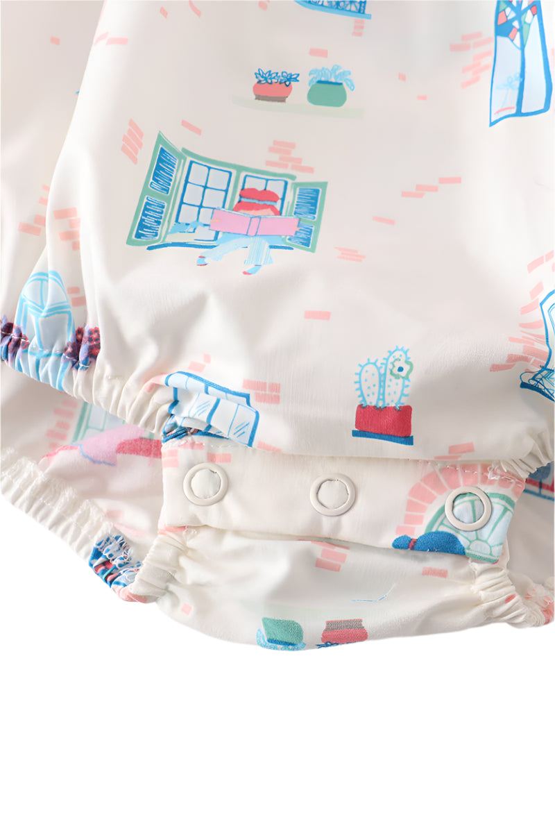 Balcony Print Dot Romper