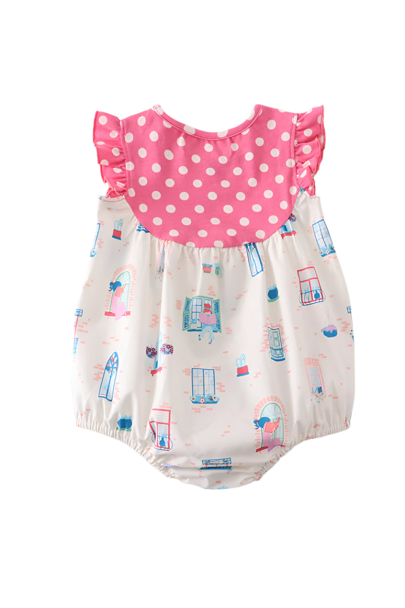 Balcony Print Dot Romper