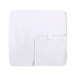 light gray swaddle blanket on white background