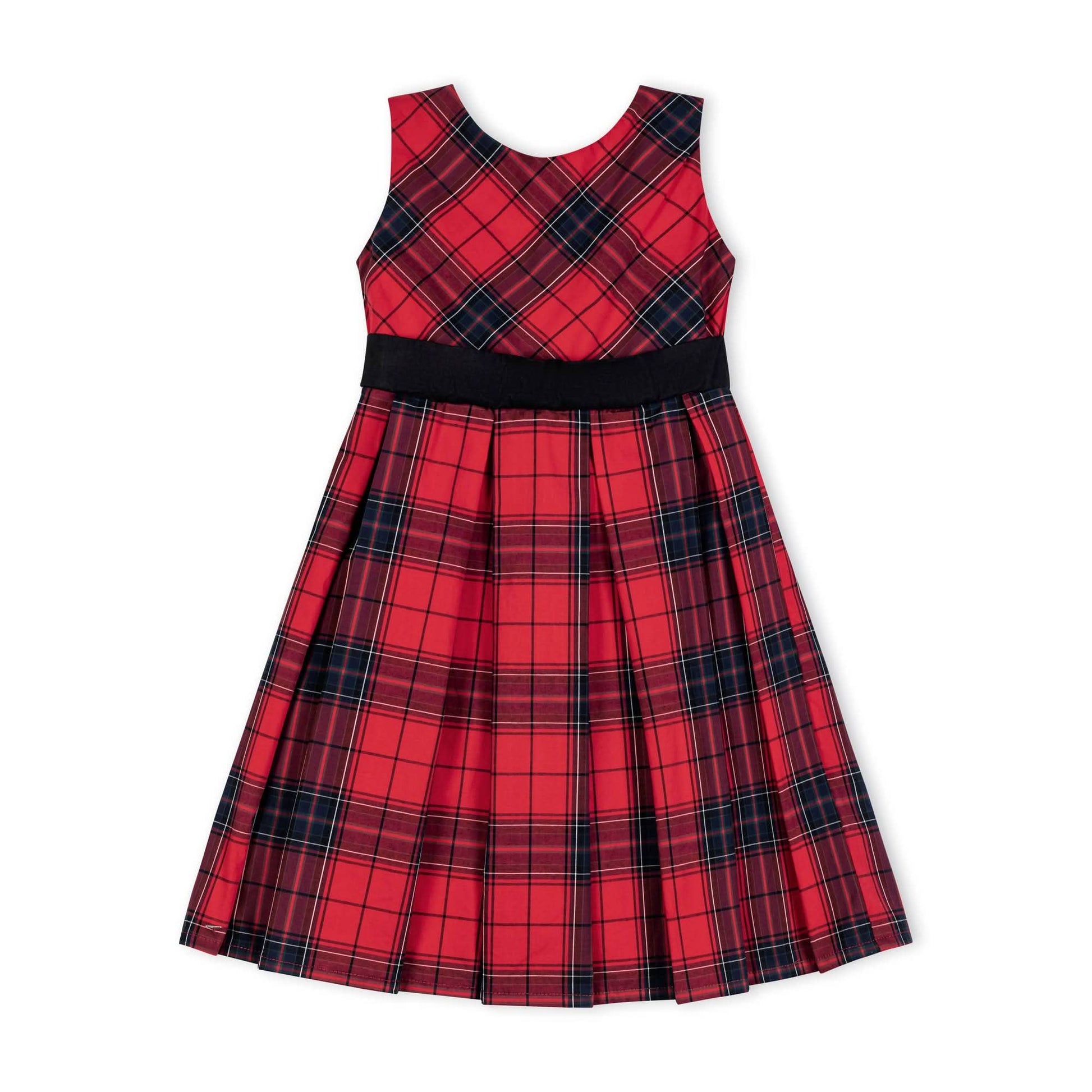 Red and black plaid dress on a white background