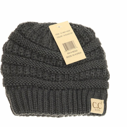 Kids Solid CC Beanie Dark Grey