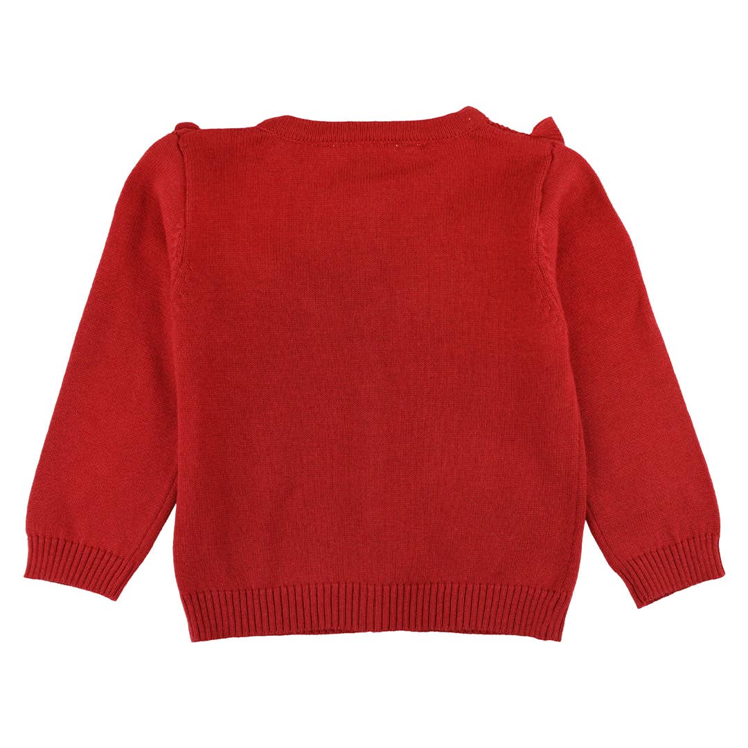 Back of Red sweater on a white background