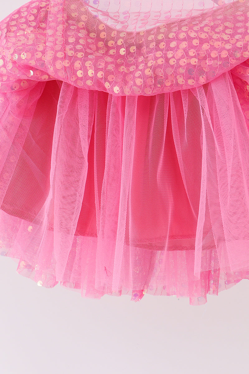 Ella Magenta Sequin Tulle Skirt