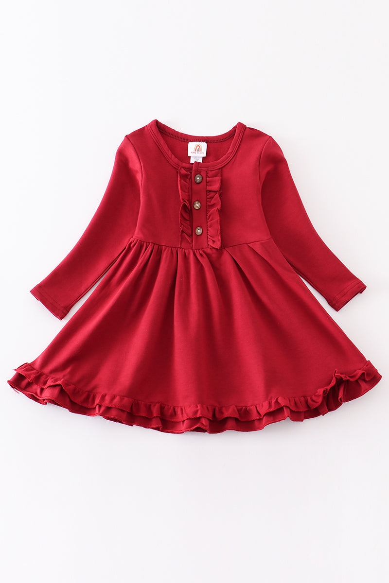 red dress with ruffles