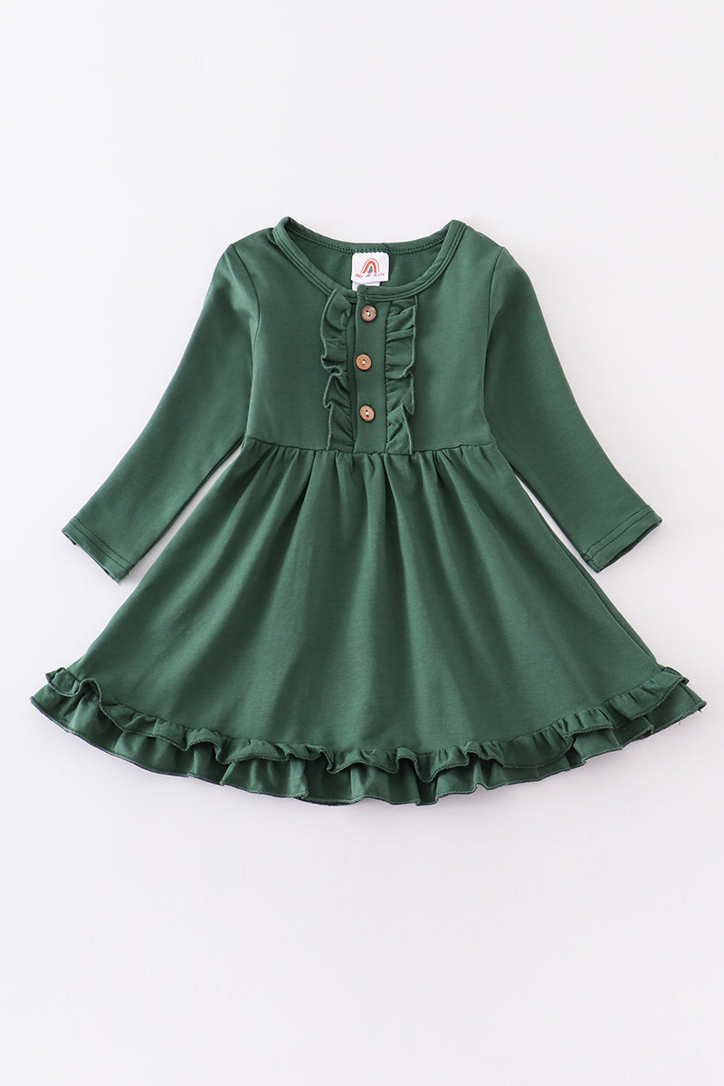 Girls green dress front