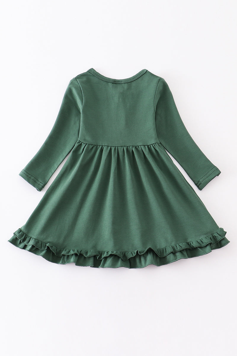 girls green dress back