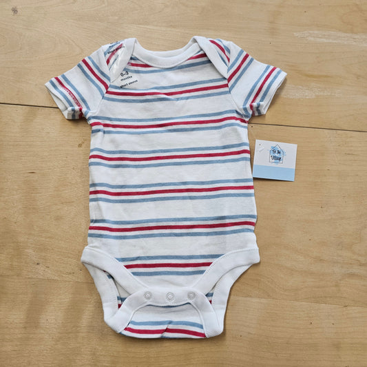 N Baby Ice Blue Striped Bodysuit