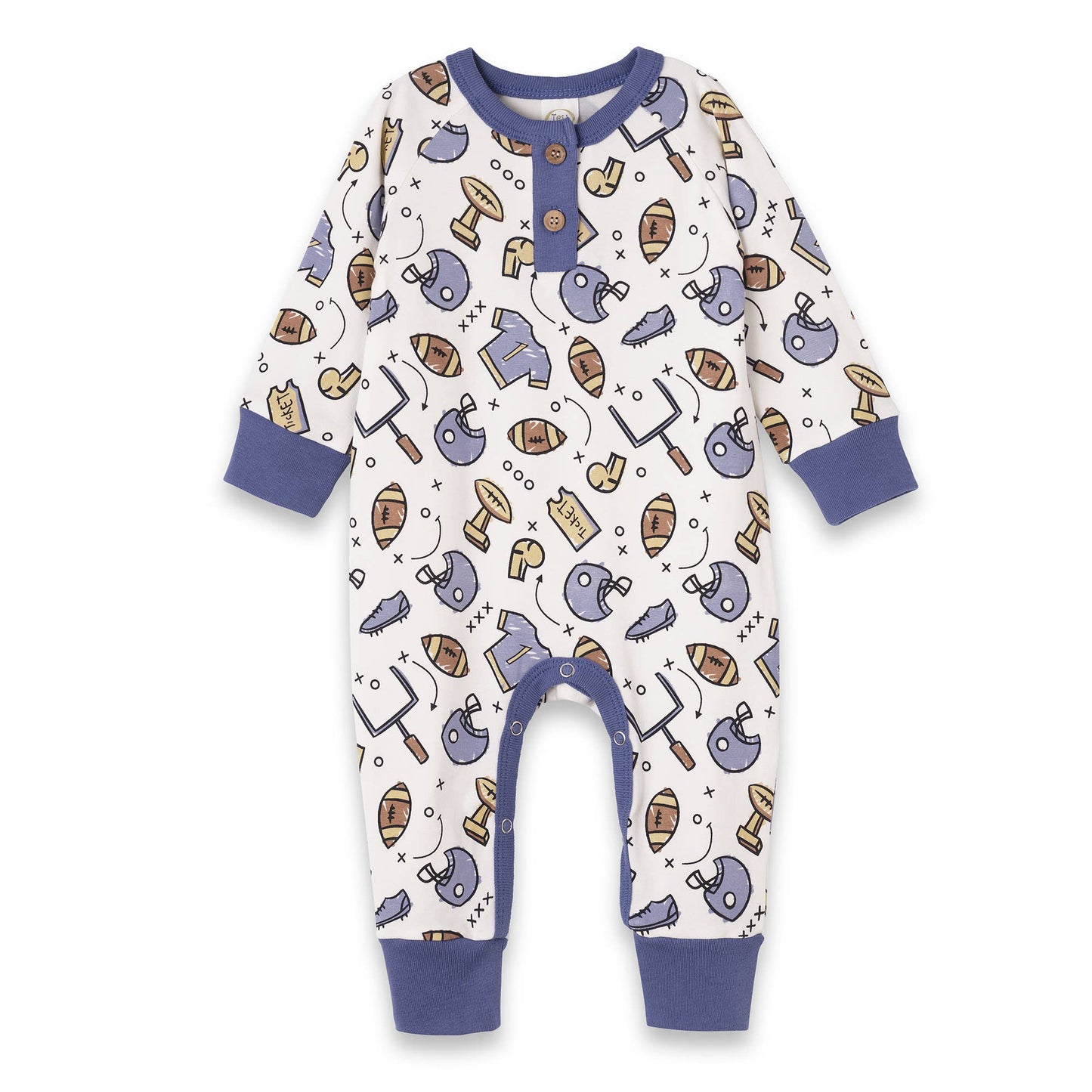 Waylon Touchdown Bamboo Henley Football Romper