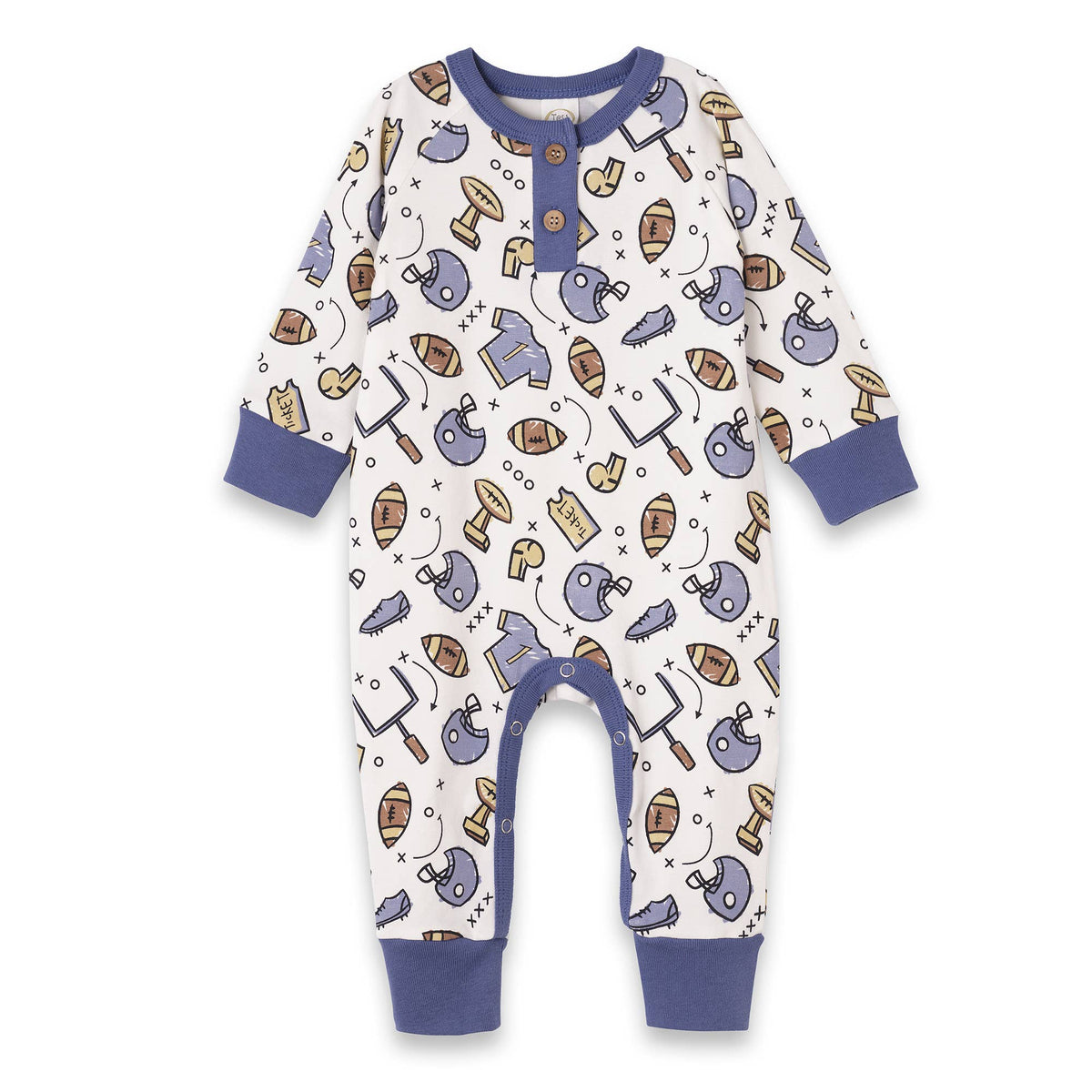 Waylon Touchdown Bamboo Henley Football Romper