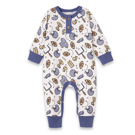 Waylon Touchdown Bamboo Henley Football Romper
