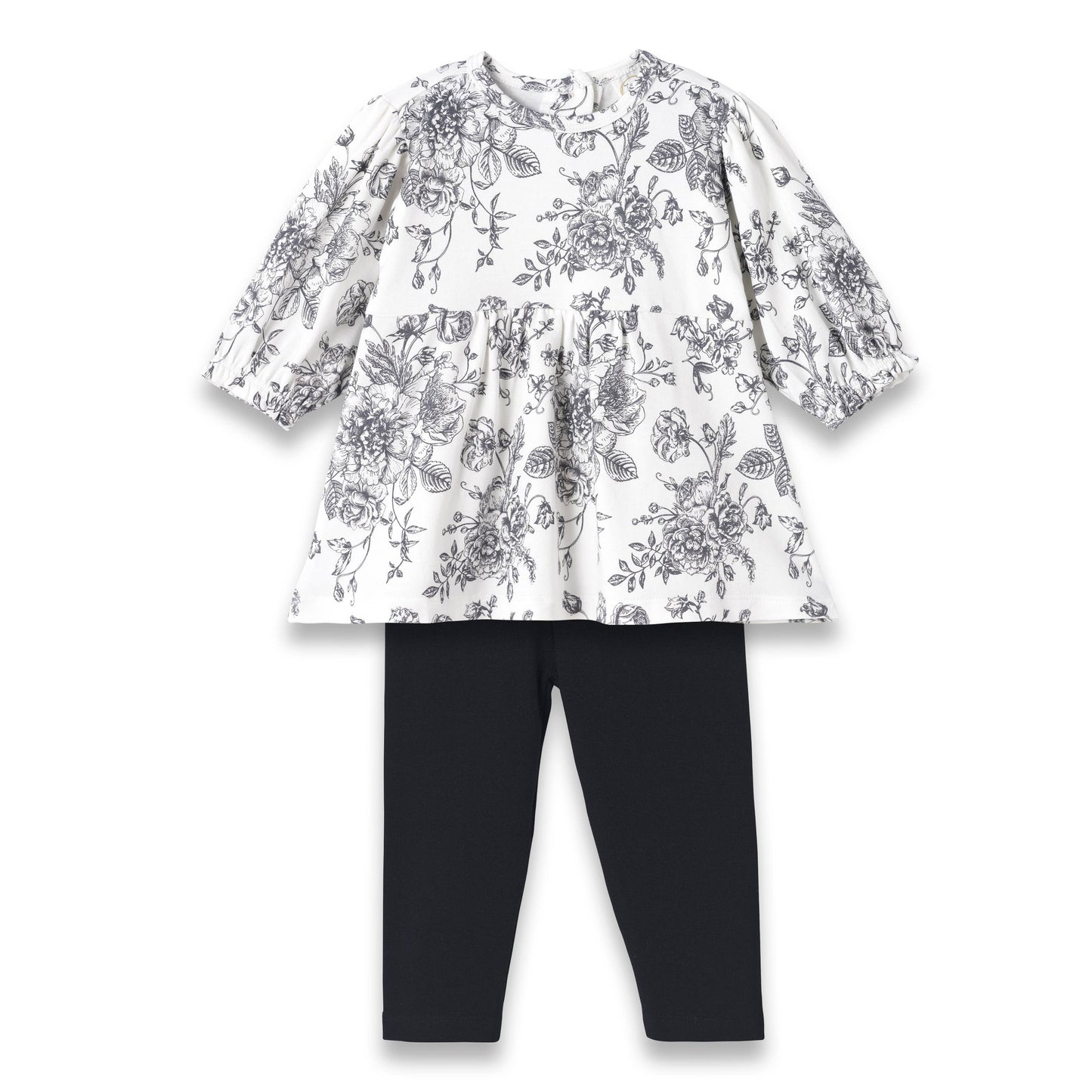 Gabriella Petale'  Baby Girl Bamboo Toile Top & Leggings