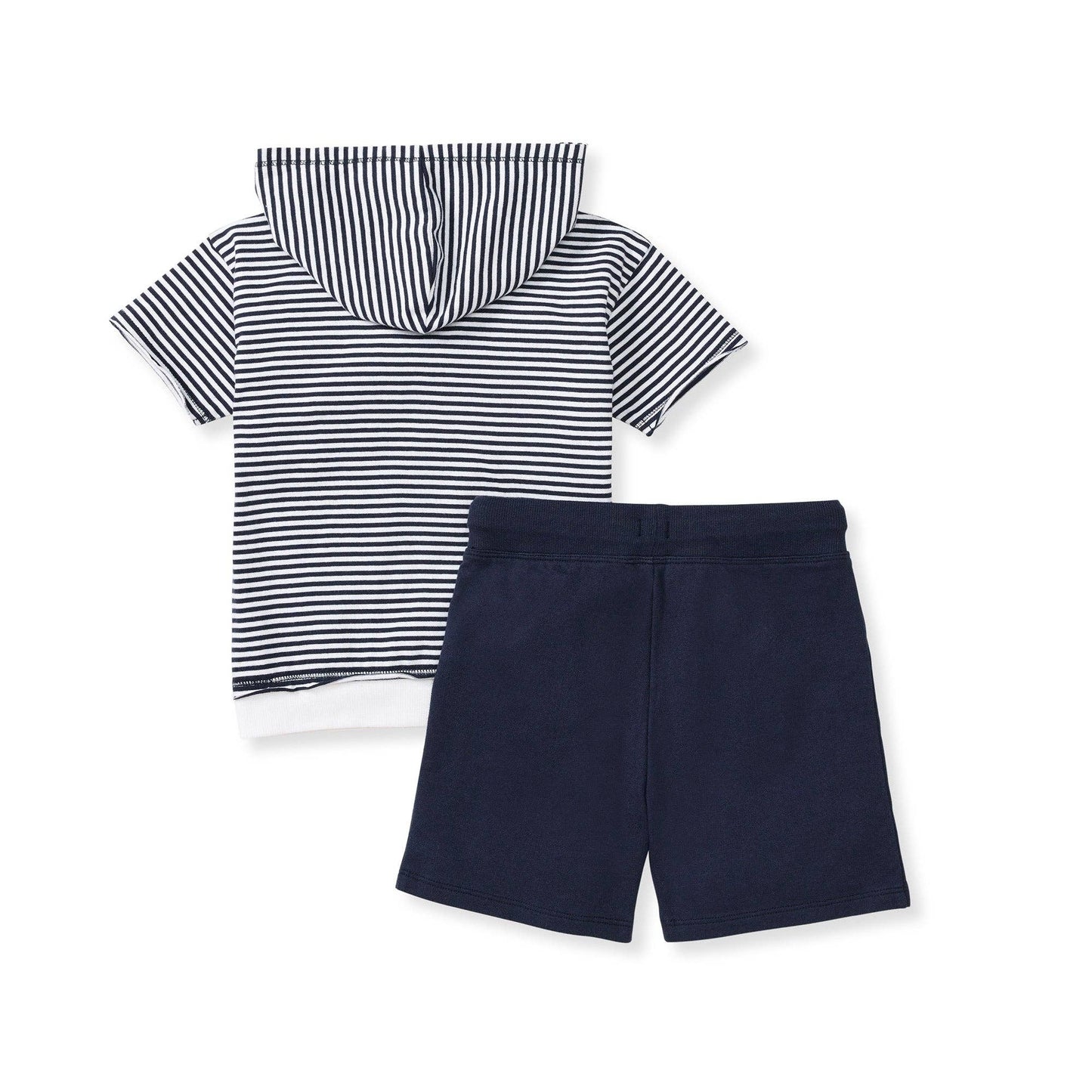 David Classic Midnight Stripe Hooded Short Set