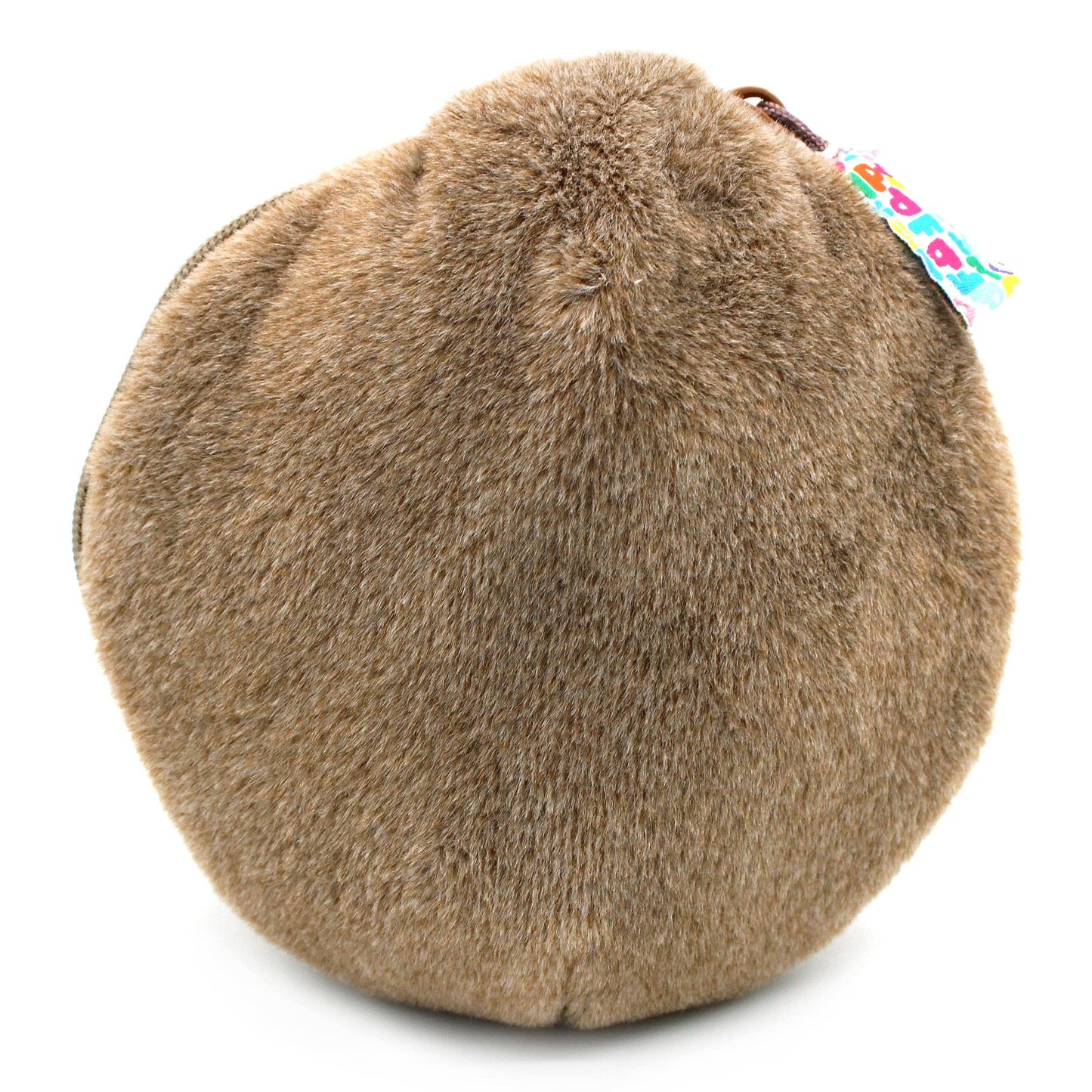 Coconut, pouch with a colorful tag on a white background