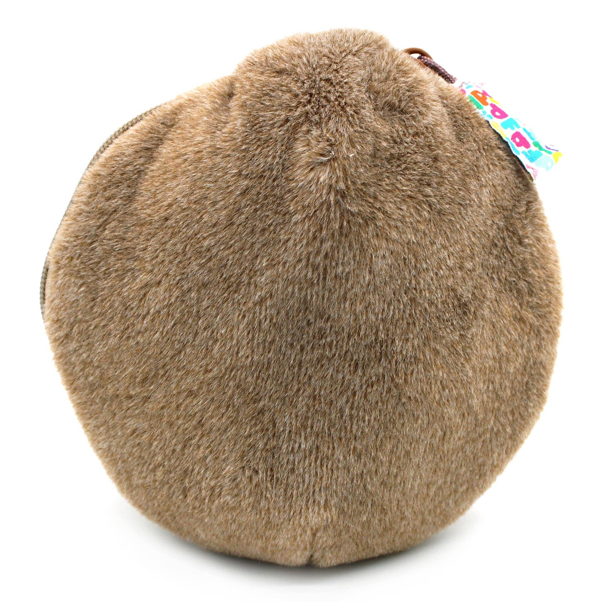Coconut, pouch with a colorful tag on a white background