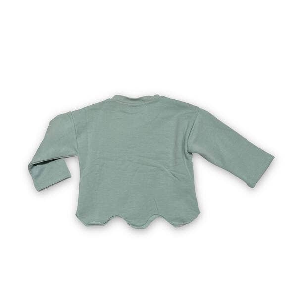 Back Green long-sleeve shirt on a white background