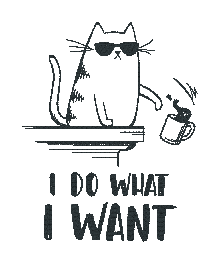 Cat Do What I Want Embroidered Toddler Hoodie