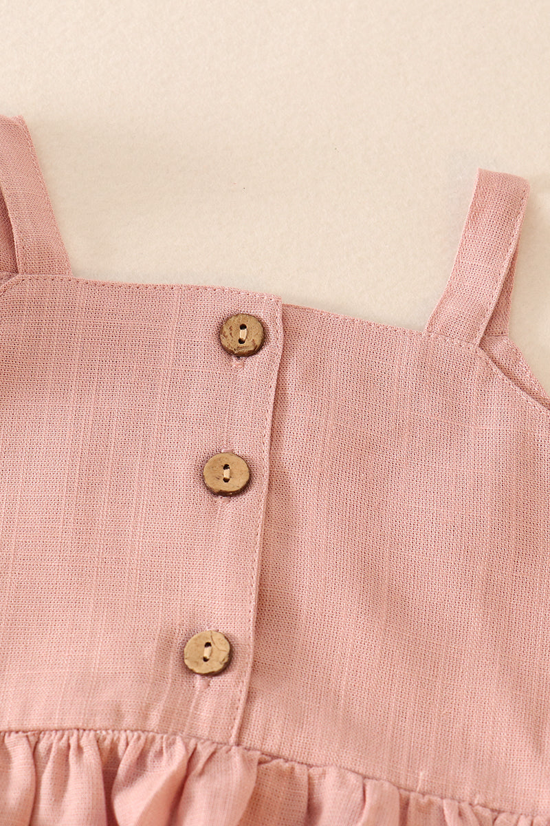 Pink Linen Ruffle Set