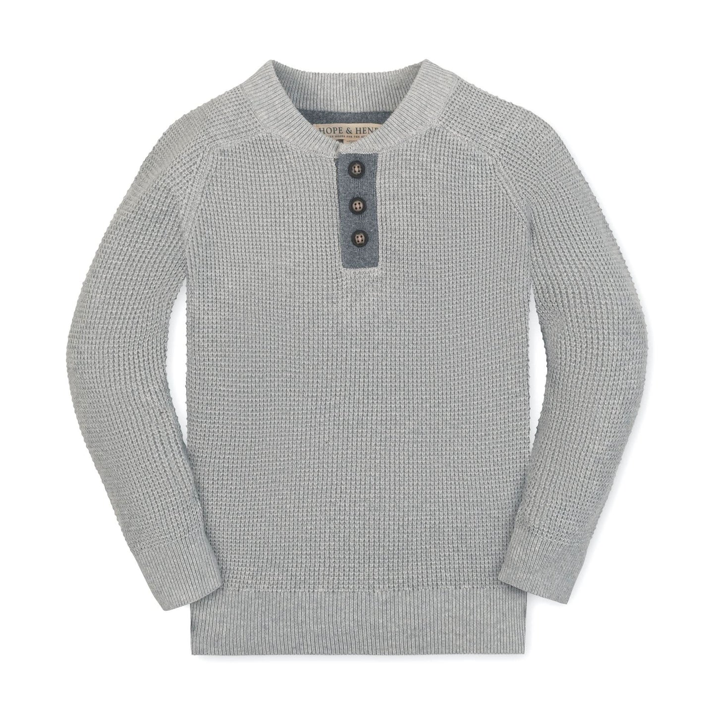 Oliver Organic Sweater Henley with Elbow Patches