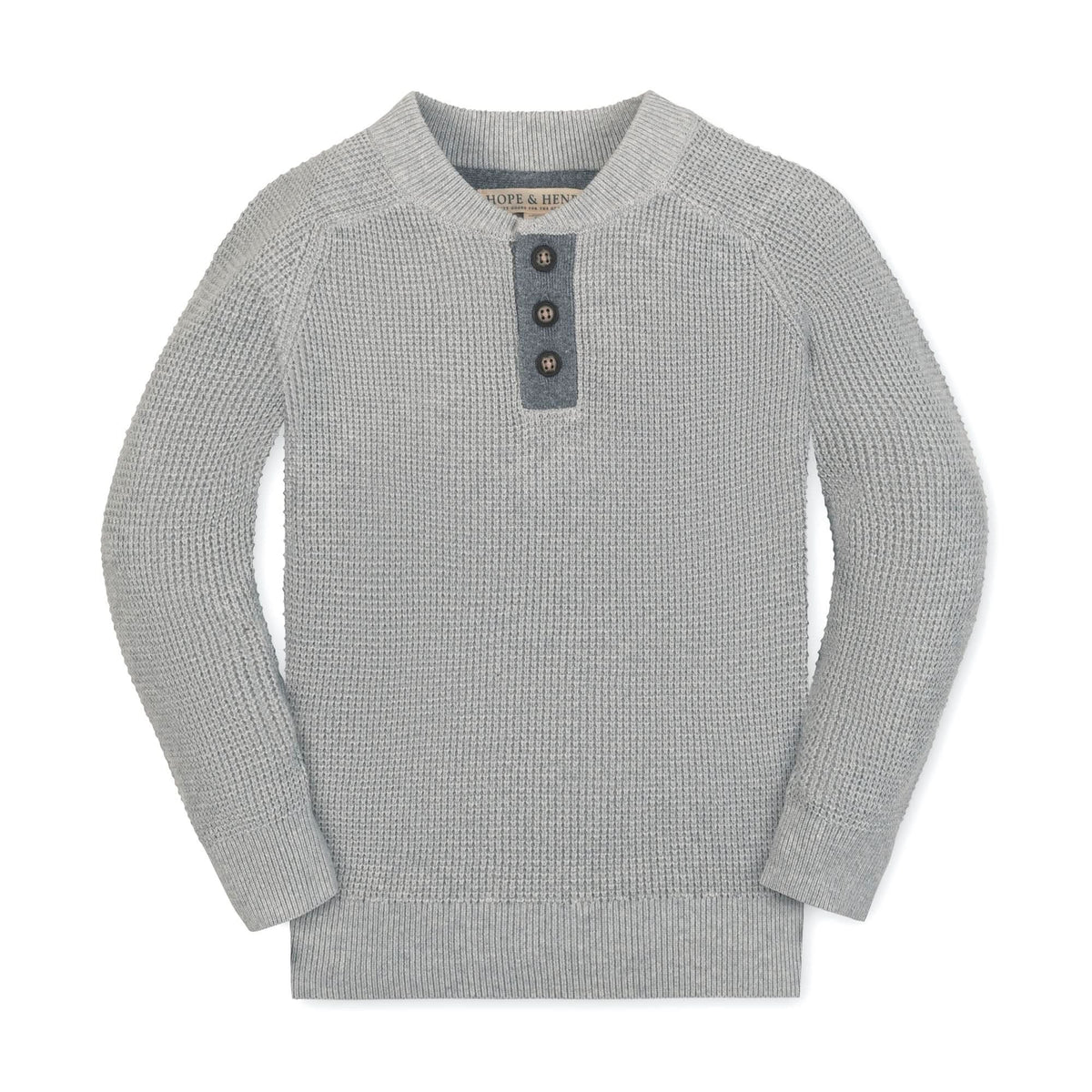 Oliver Organic Sweater Henley with Elbow Patches