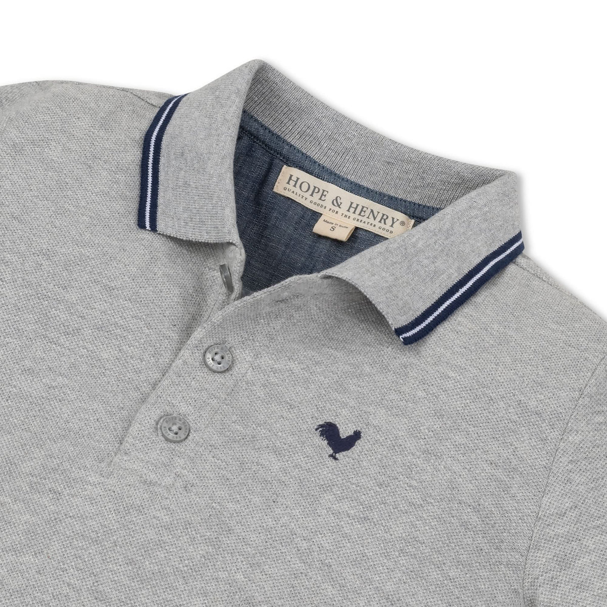 Ethan Organic Pique Polo - Baby: Gray