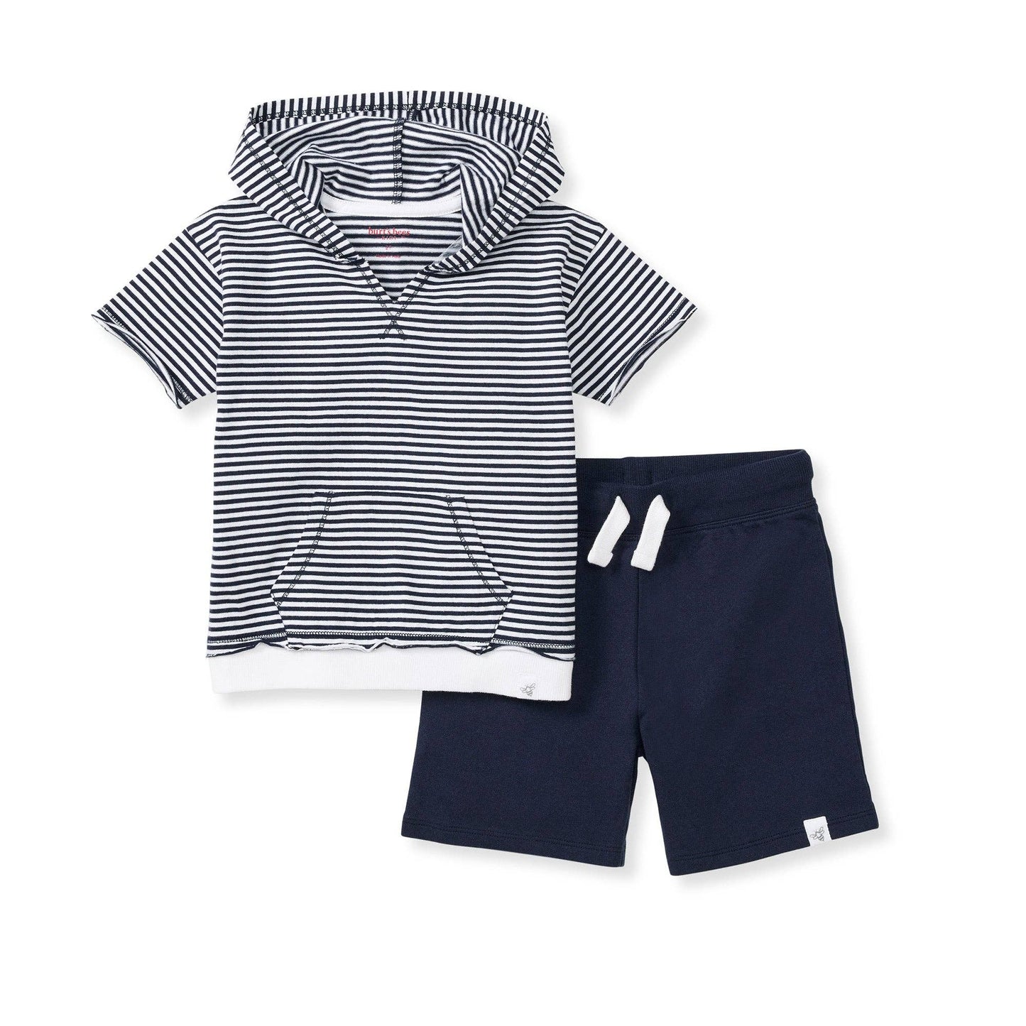 David Classic Midnight Stripe Hooded Short Set
