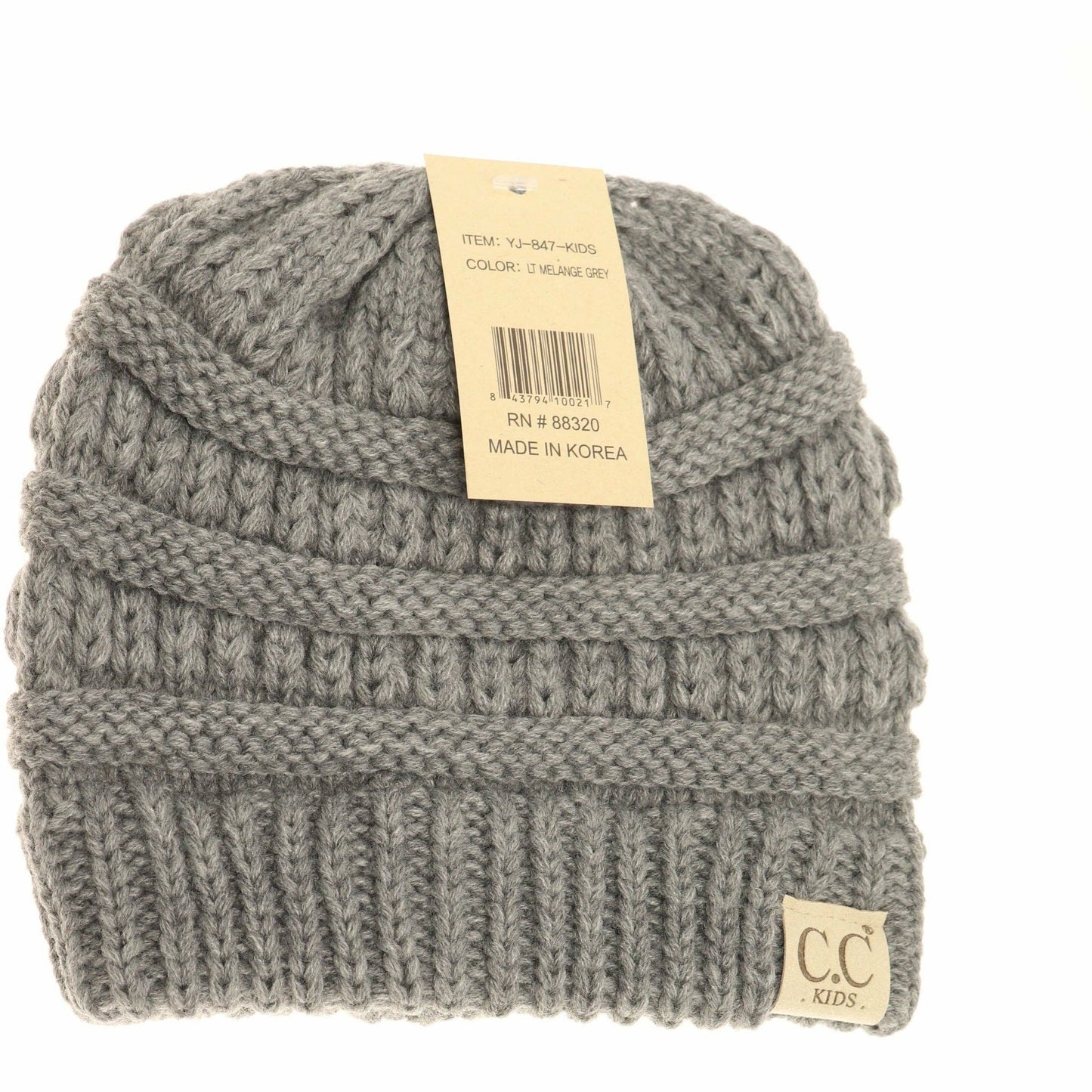 Kids Solid CC Beanie Light Grey