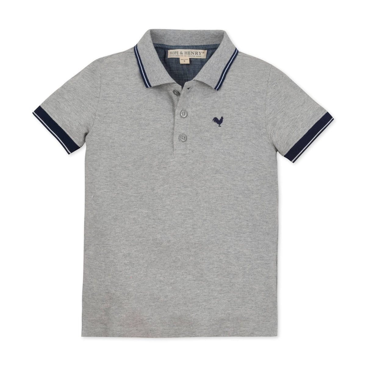 Ethan Organic Pique Polo - Baby: Gray