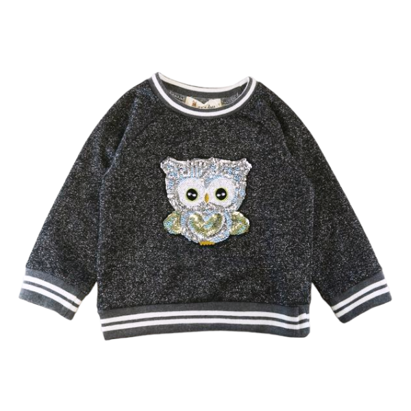 Hermione Sequin Owl Lurex Pullover Sweater